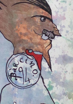 Díptico Beneytiano 1 - Surrealist Painting, Ink on Paper, Art, Antonio Beneyto