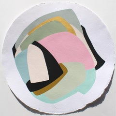 Diámetro 40 N°2 - Abstract Painting, Fine Art Paper, Pink, Art, Claudia Vivero 