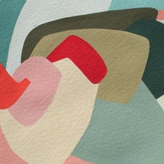 Diámetro 40 N°3 - Abstract Painting, Art, Pink, Blue, Green, Claudia Vivero