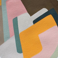 Diámetro 40 N°6 - Abstract Painting, Orange, Pink, Fine Art, Claudia Vivero