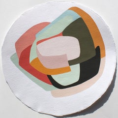 Diámetro 40 N°9 - Abstract Painting, Fine Art Paper, Pink, Art, Claudia Vivero 