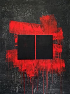 Libro Oscuro 4 - Conceptual Painting, Red, Contemporary, Art, Norberto Sayegh