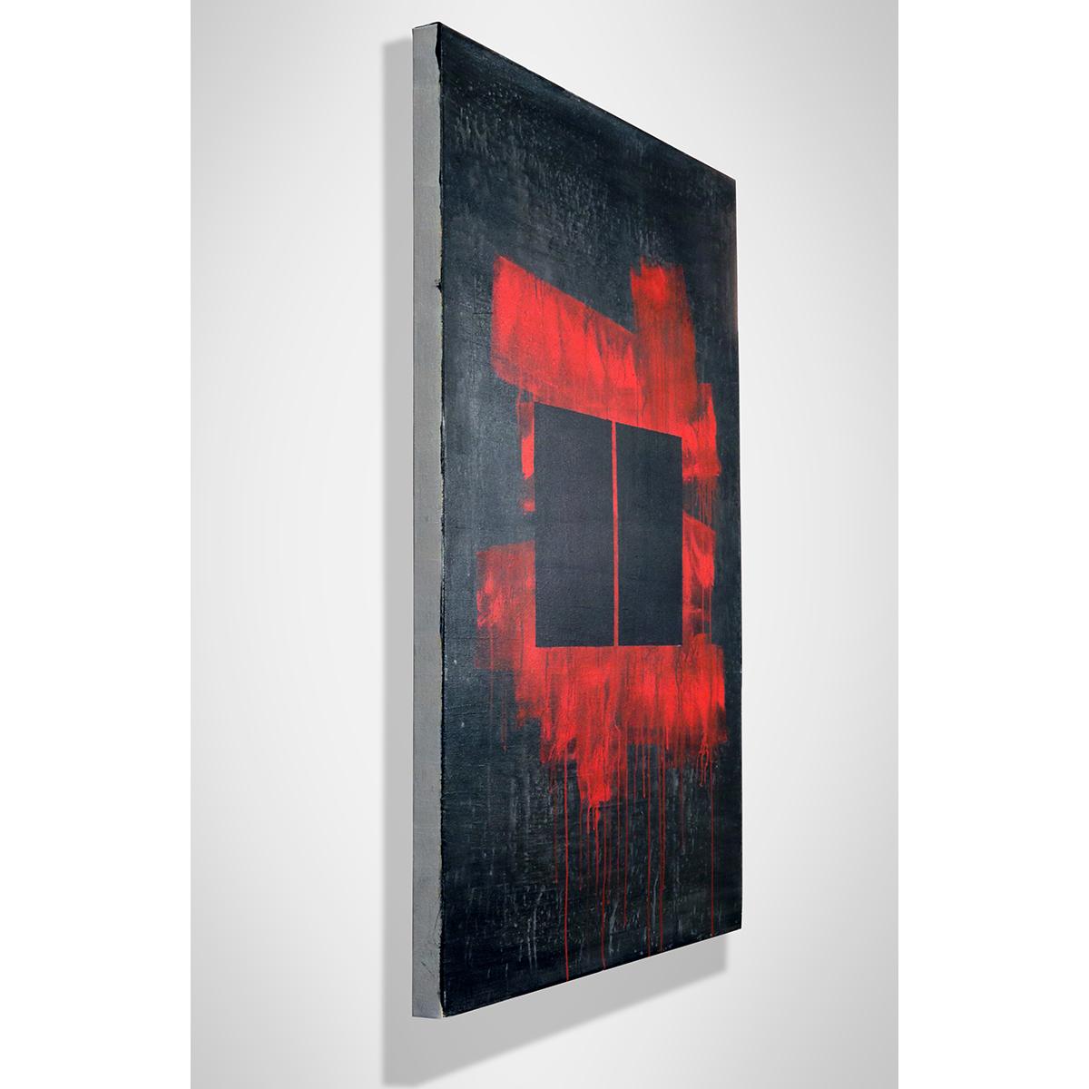 Libro Oscuro 4 - Conceptual Painting, Red, Contemporary, Art, Norberto Sayegh For Sale 2