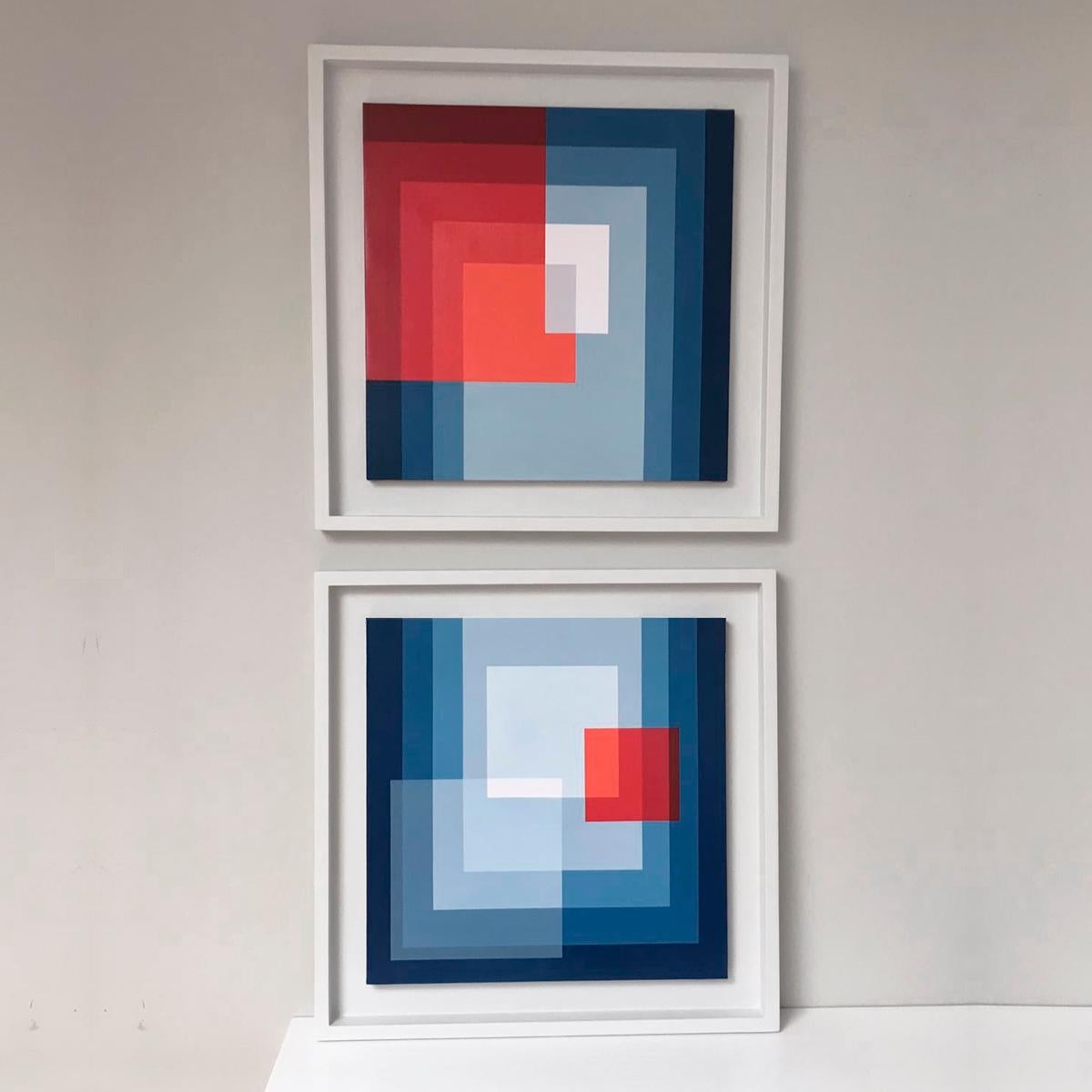 Díptico II - Abstrakte Geometrische Malerei, Zeitgenössisch, Kunst, Salvador Santos im Angebot 3