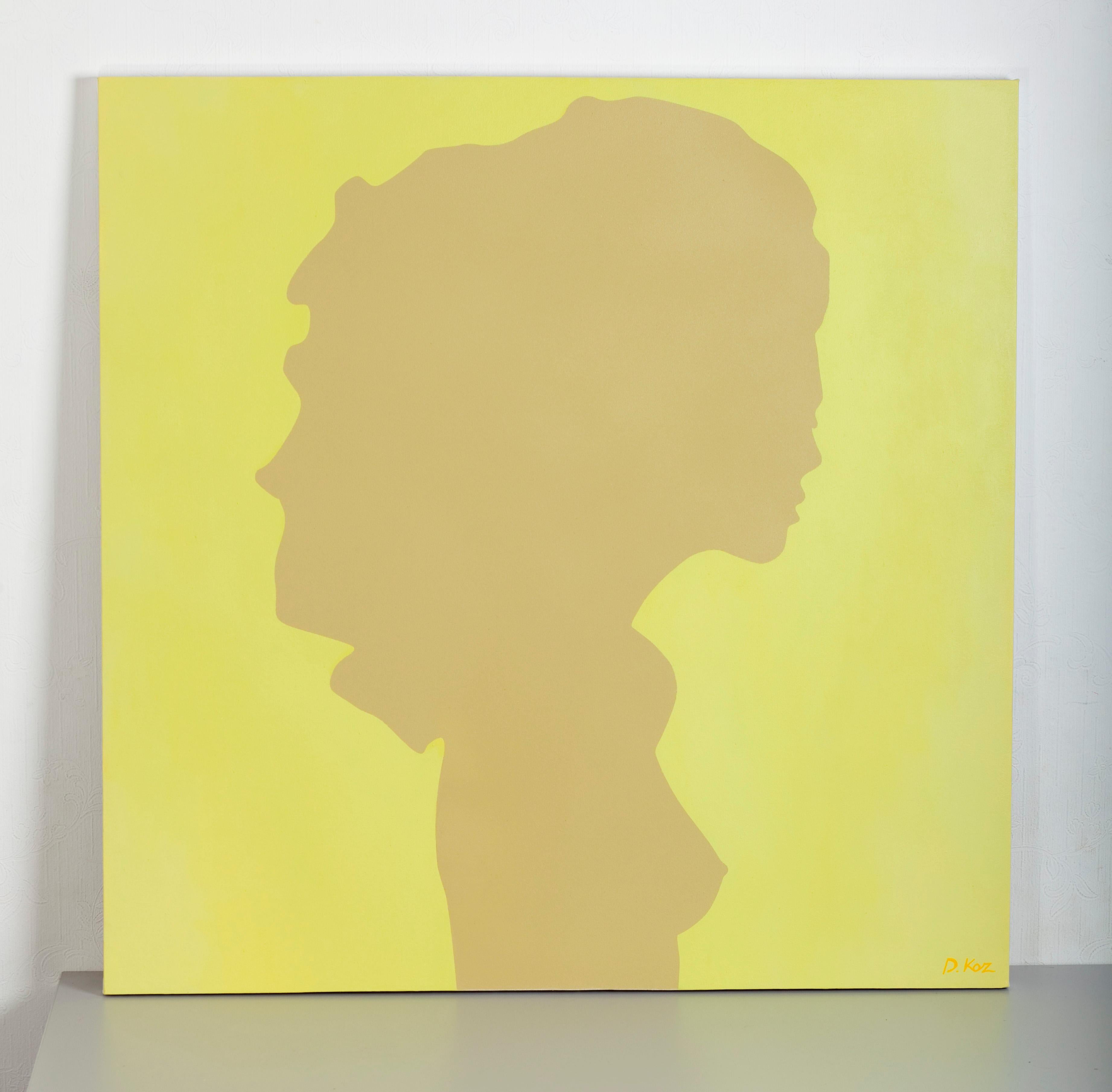 Shadow of a young girl - Pop Painting, Acrylic on Canvas, Daniel Kozeletckiy im Angebot 1