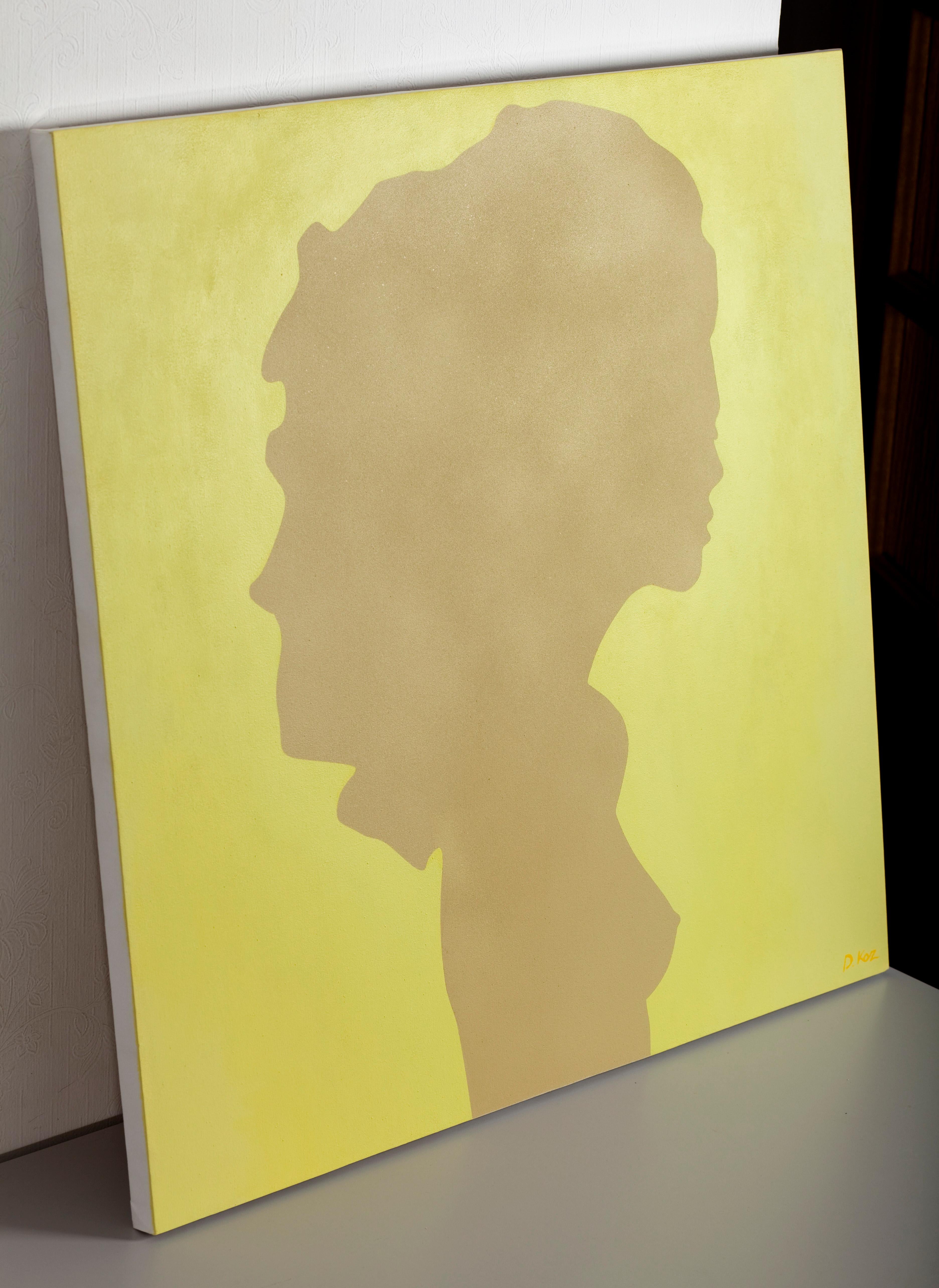 Shadow of a young girl - Pop Painting, Acrylic on Canvas, Daniel Kozeletckiy im Angebot 2