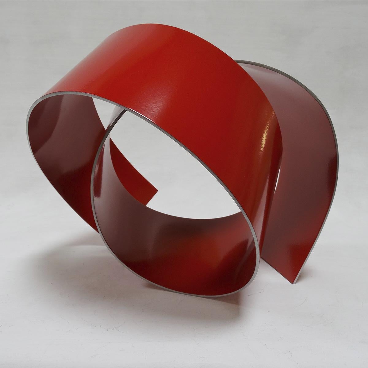 Línies 28 - Abstract, Outdoor Sculpture, Contemporary, Art, Red, Rafael Amorós For Sale 2