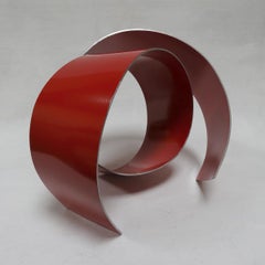 Línies 28 - Abstract, Outdoor Sculpture, Contemporary, Art, Red, Rafael Amorós