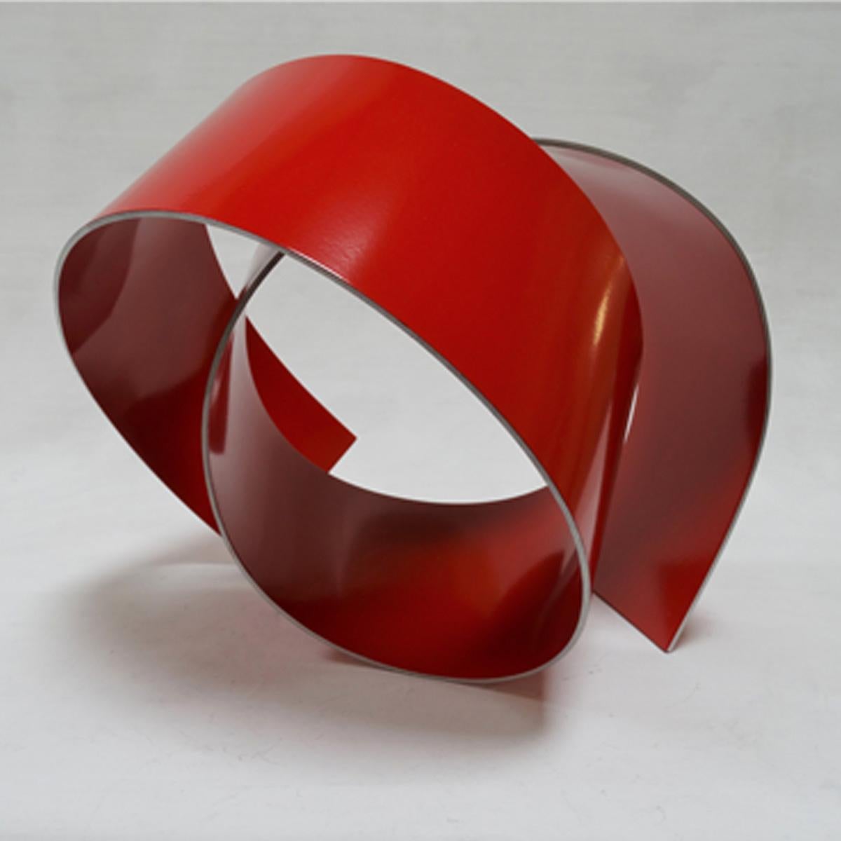 Línies 28 - Abstract, Outdoor Sculpture, Contemporary, Art, Red, Rafael Amorós For Sale 4