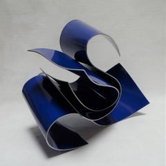 Línies 40 - Abstract, Outdoor Sculpture, Contemporary, Art, Blue, Rafael Amorós