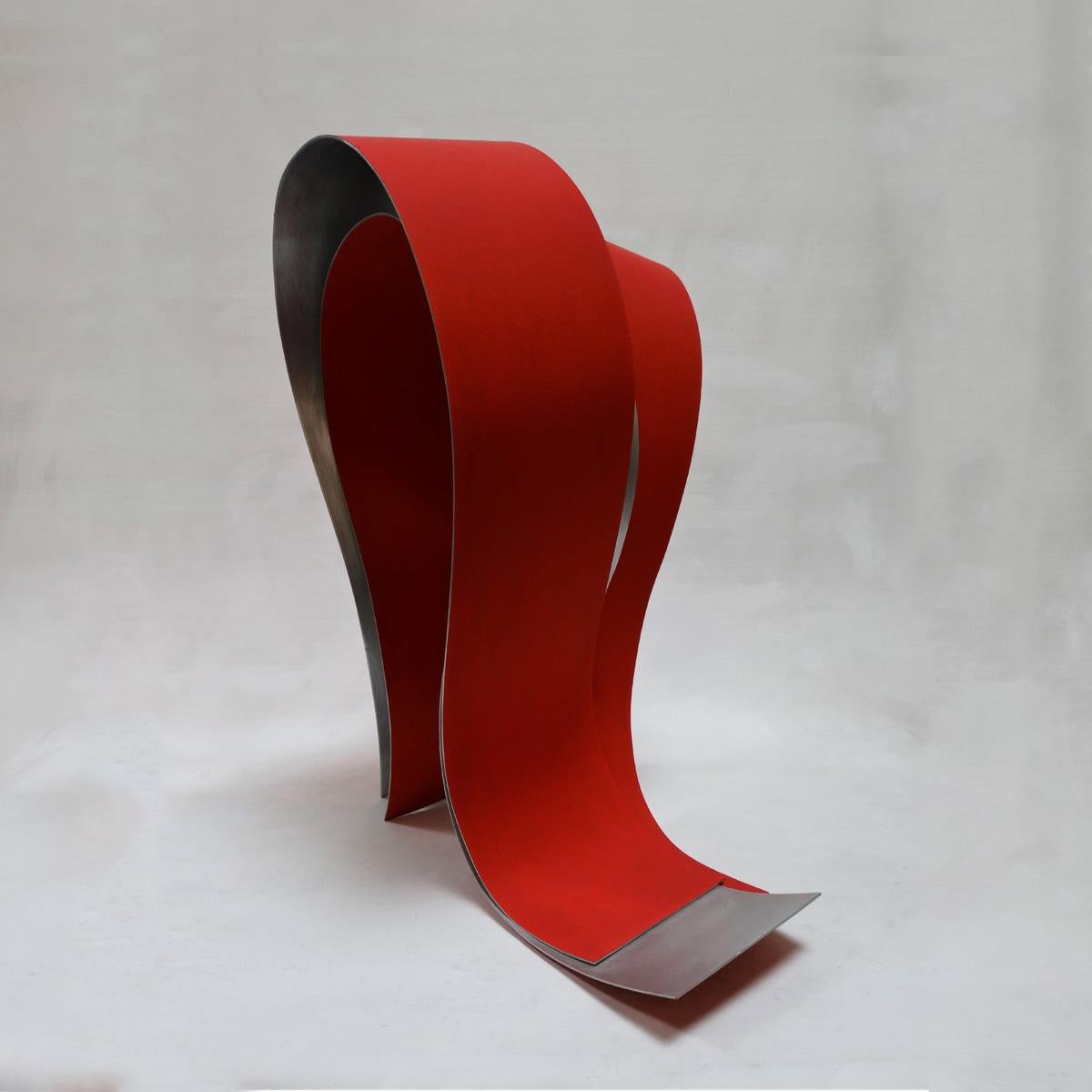 Acull 60 - Abstract, Outdoor Sculpture, Contemporary, Art, Red, Rafael Amorós For Sale 2