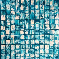 Self-Portrait II - Abstract Painting, Oil on Canvas, Blue, Art, Jordi Aguilar