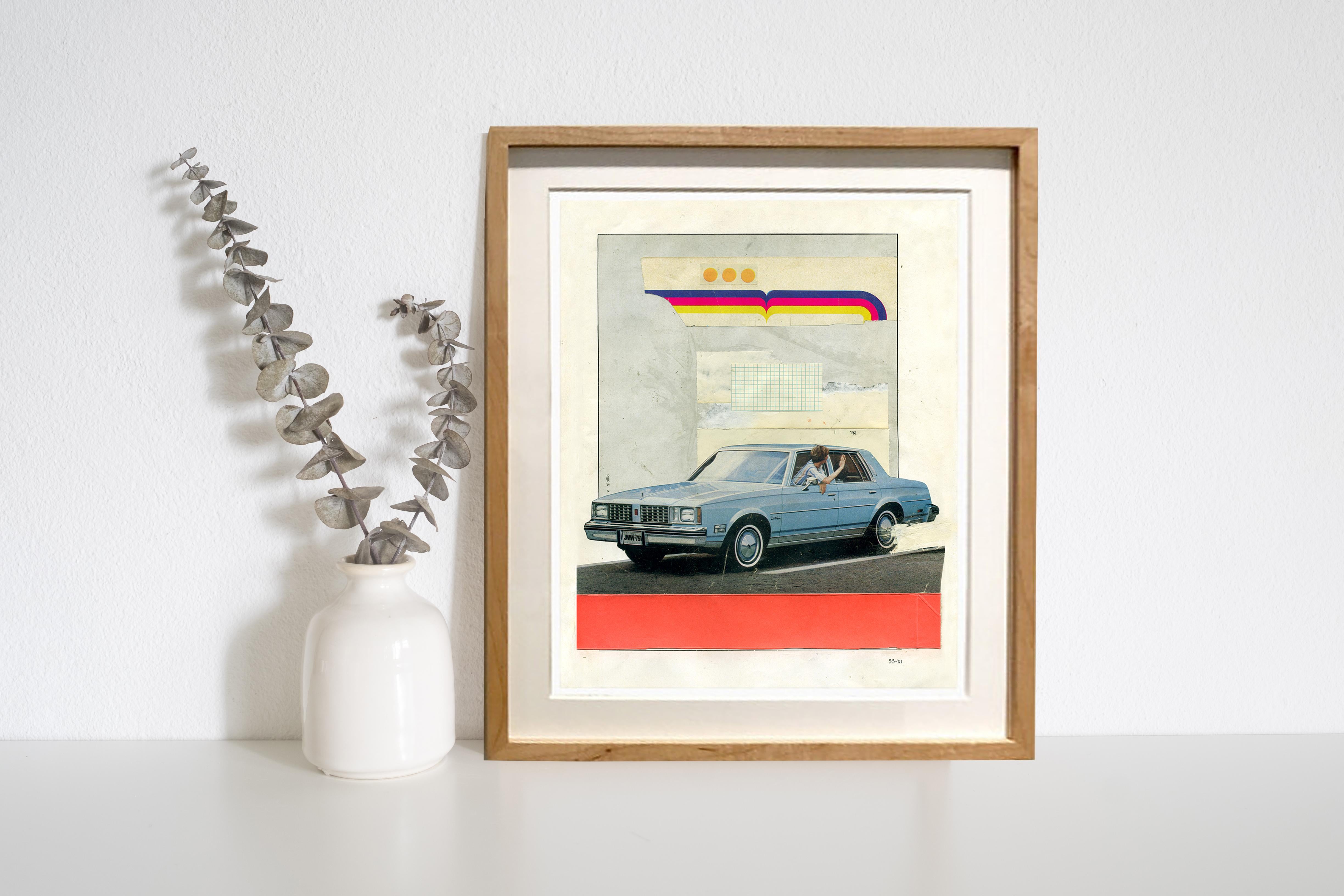 Goodbye - Collage, Mixed Media, Vintage, Contemporary, Car, Art, Kareem Rizk For Sale 3