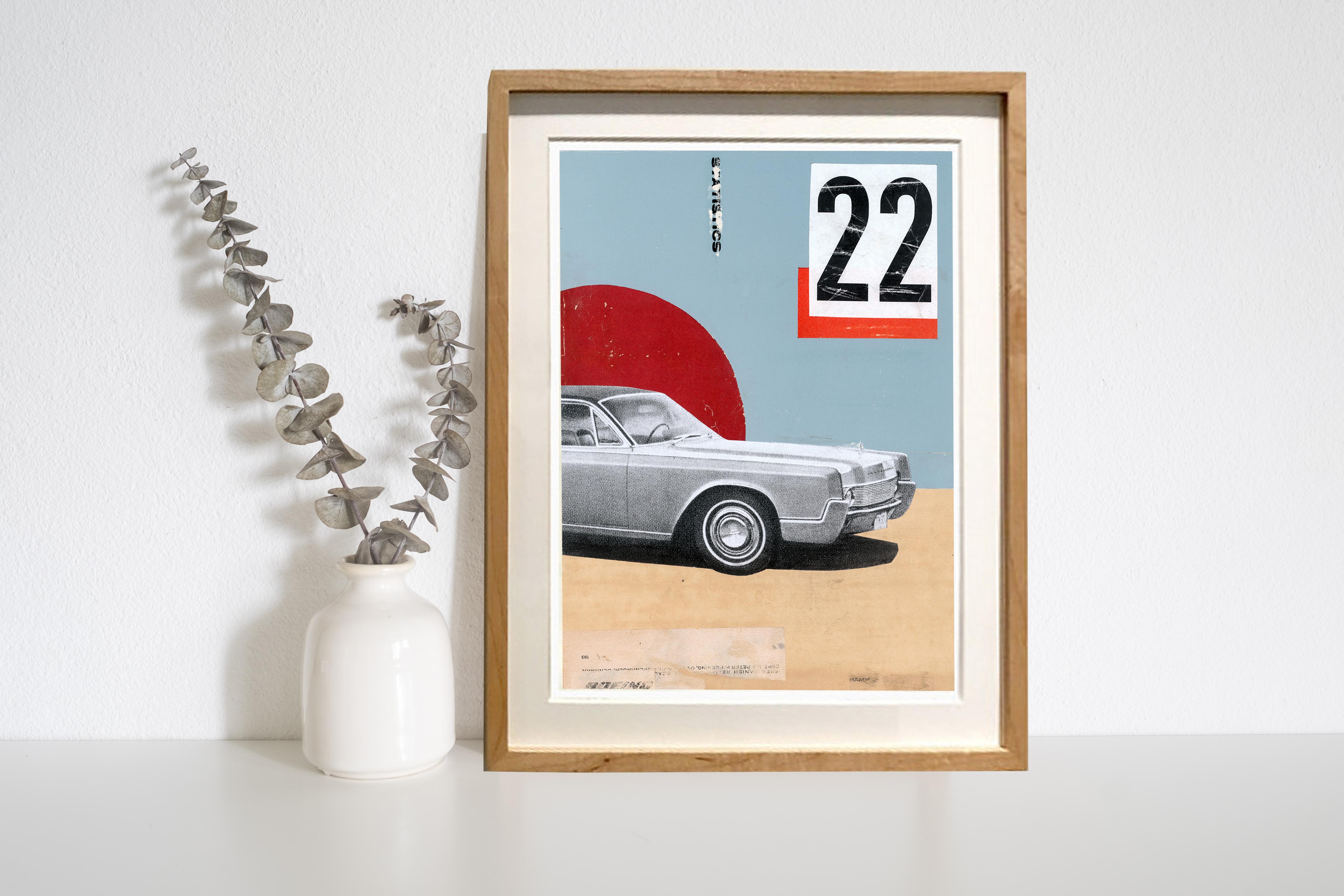 Lincoln nº4 - Collage, Mixed Media, Vintage, Contemporary, Car, Art, Kareem Rizk For Sale 1