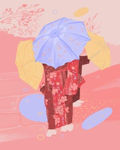 Primavera - Figurative Painting, Digital, Kimono, Contemporary, Art, Mica Lucas