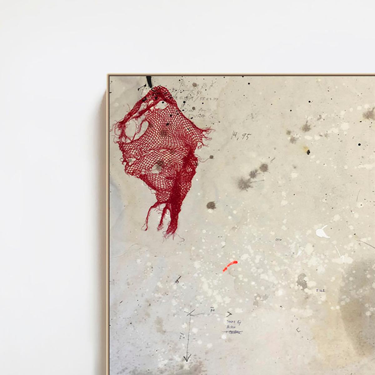 Doña Gloria - Abstrakte Malerei, Acryl, Contemporary, Kunst, Rot, Armando Mesías im Angebot 2