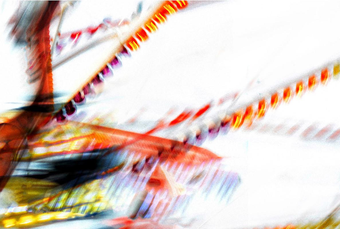 Fun Fair 12 - Fine Art Photography, Orange, Blue, Contemporary, Valentin Russo For Sale 1