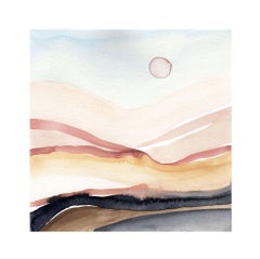 Painted Moon 1 - Watercolour, Fine Art Paper, Contemporary, Aubrienne Bergeron