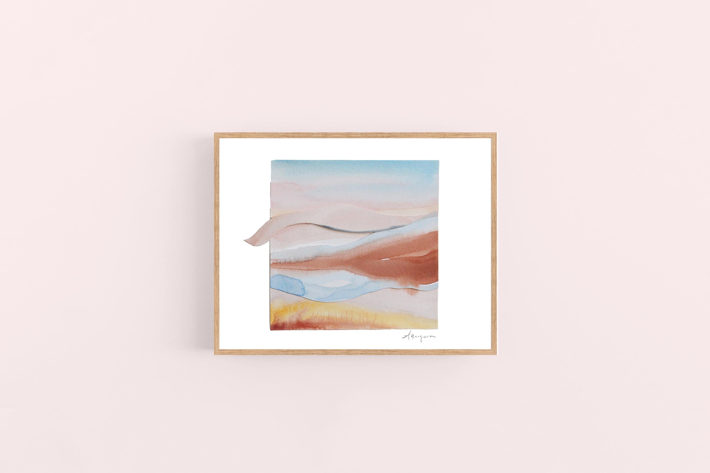 Sand & Sky 3 - Watercolour, Fine Art Paper, Contemporary, Aubrienne Bergeron For Sale 1