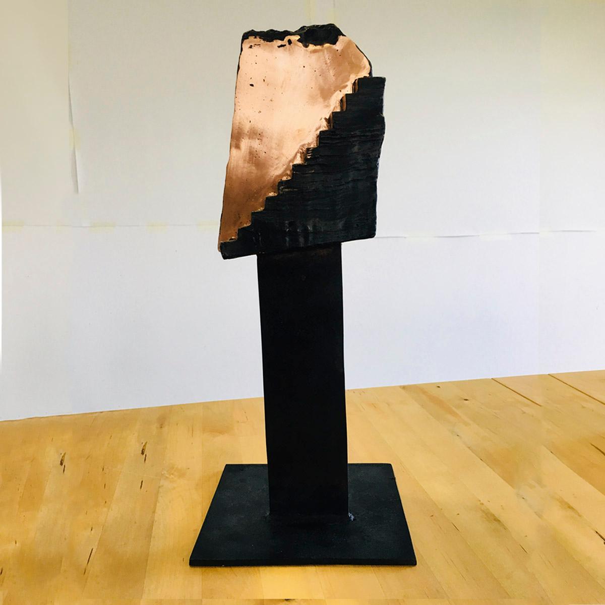 Stairs 003 - Bronze Sculpture, Contemporary, Art, Golden, Wood, Jordi Sarrate For Sale 5