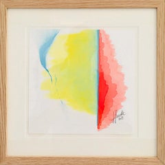 Consciousness 9 - Watercolour, Contemporary, Art, Orange, Blue, Jordi Sarrate