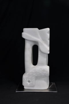 Angel - Marble Sculpture, Abstract, Stone, Contemporary, Art, Marco Brás