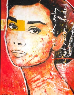 Audrey - Acryl on canvas - Mixed technique - Handsigned Cert. of auth.