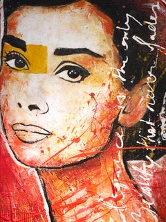 Audrey - Acryl auf Leinwand - Mischtechnik - Handsigniert Cert. of auth.