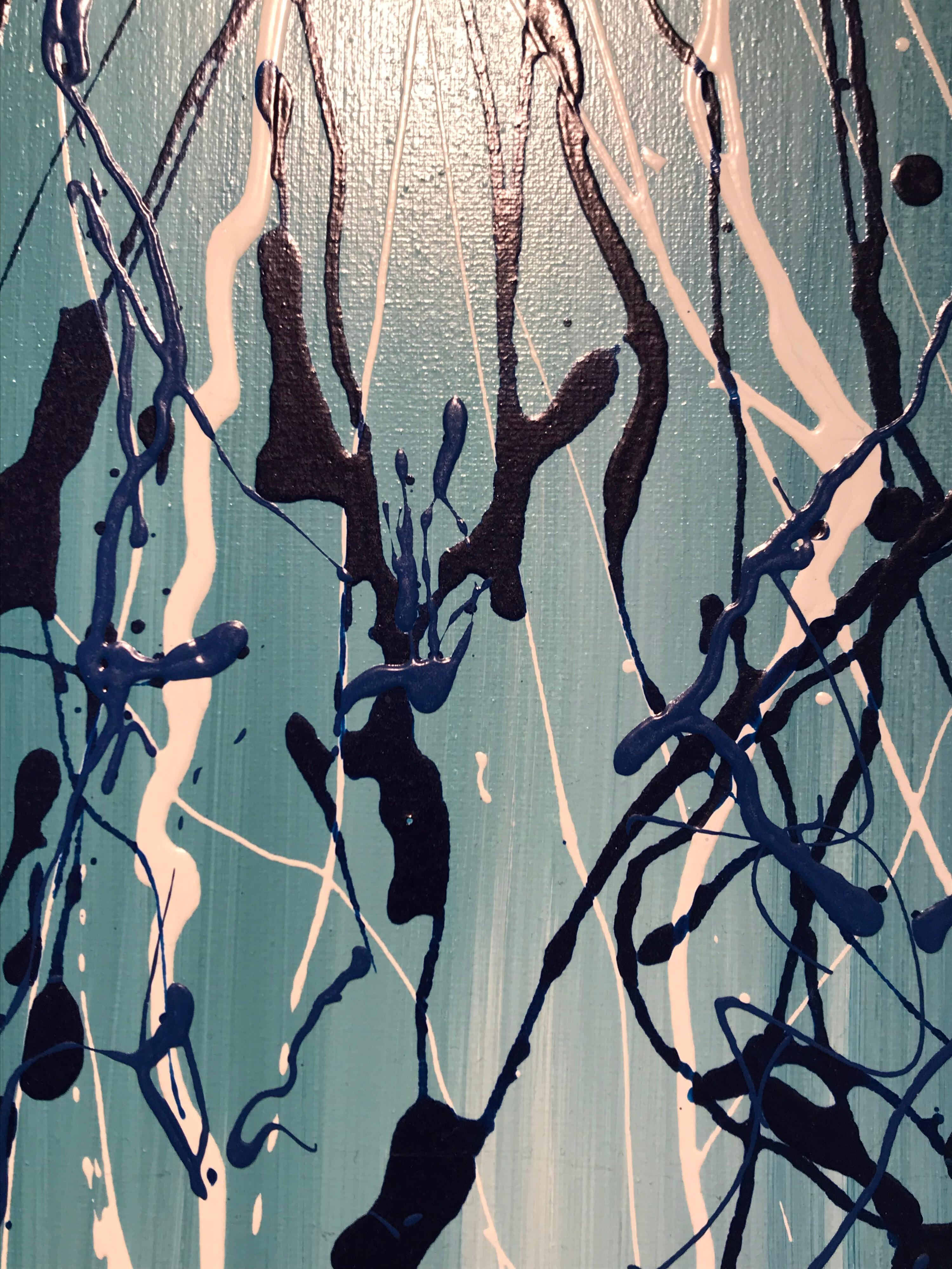 Blauwe nacht - 2016/13 - Pintura acrílica sobre lienzo - 80 x 60 cm - MICO - Painting Abstracto de Abraham William Artmico