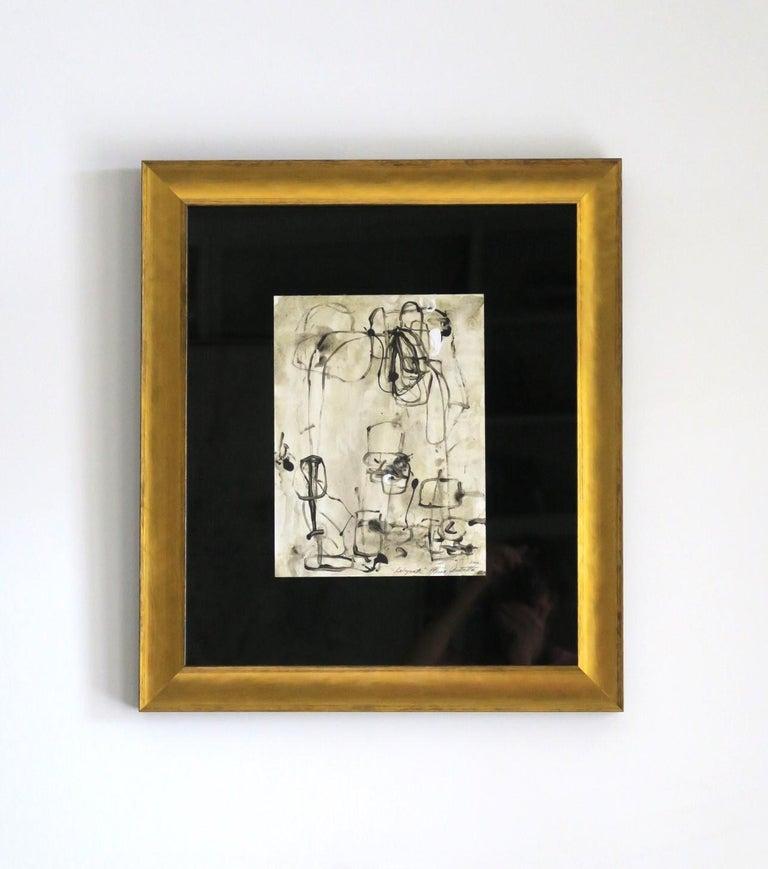 Acryliques et encres sur papier « Labyrinthe » dans des teintes de caoutchouc brut, noir et blanc en vente 8