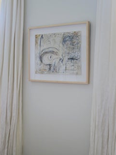 « Sans titre » Acryliques, crayons, pastels d'huile sur papier dans des teintes neutres de taupe