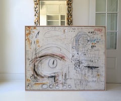 "Eye of the Beholder" Acrylics, Pencils, Oil Pastels in Neutral Hues of Taupe