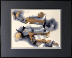 Whirl- abstraction art, made in gold, grey, black, white