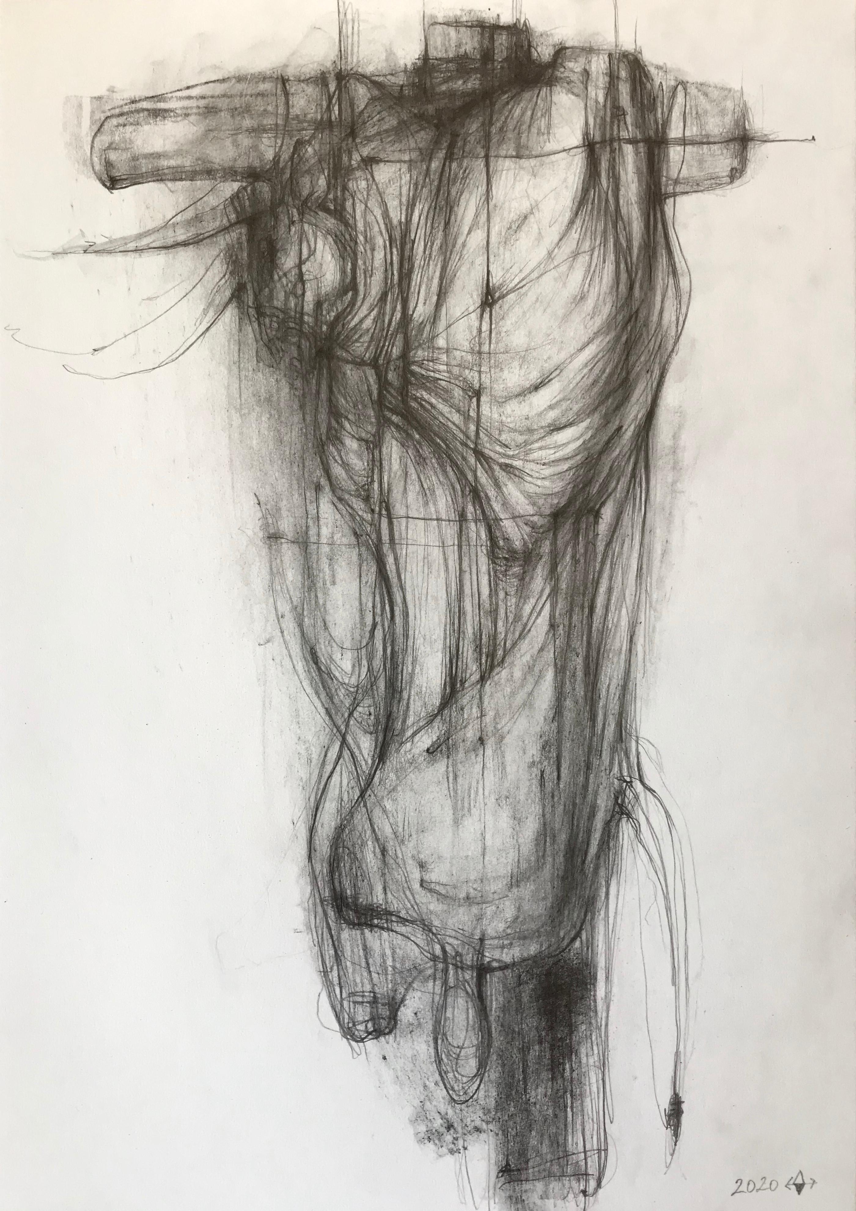 Dmitrii Drugakov Nude - The Bull II- expressive line drawing 