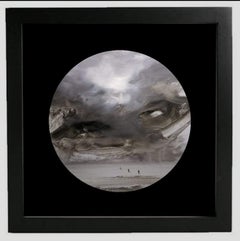Observer clouds (circular) -  landscape with beige, grey, white color