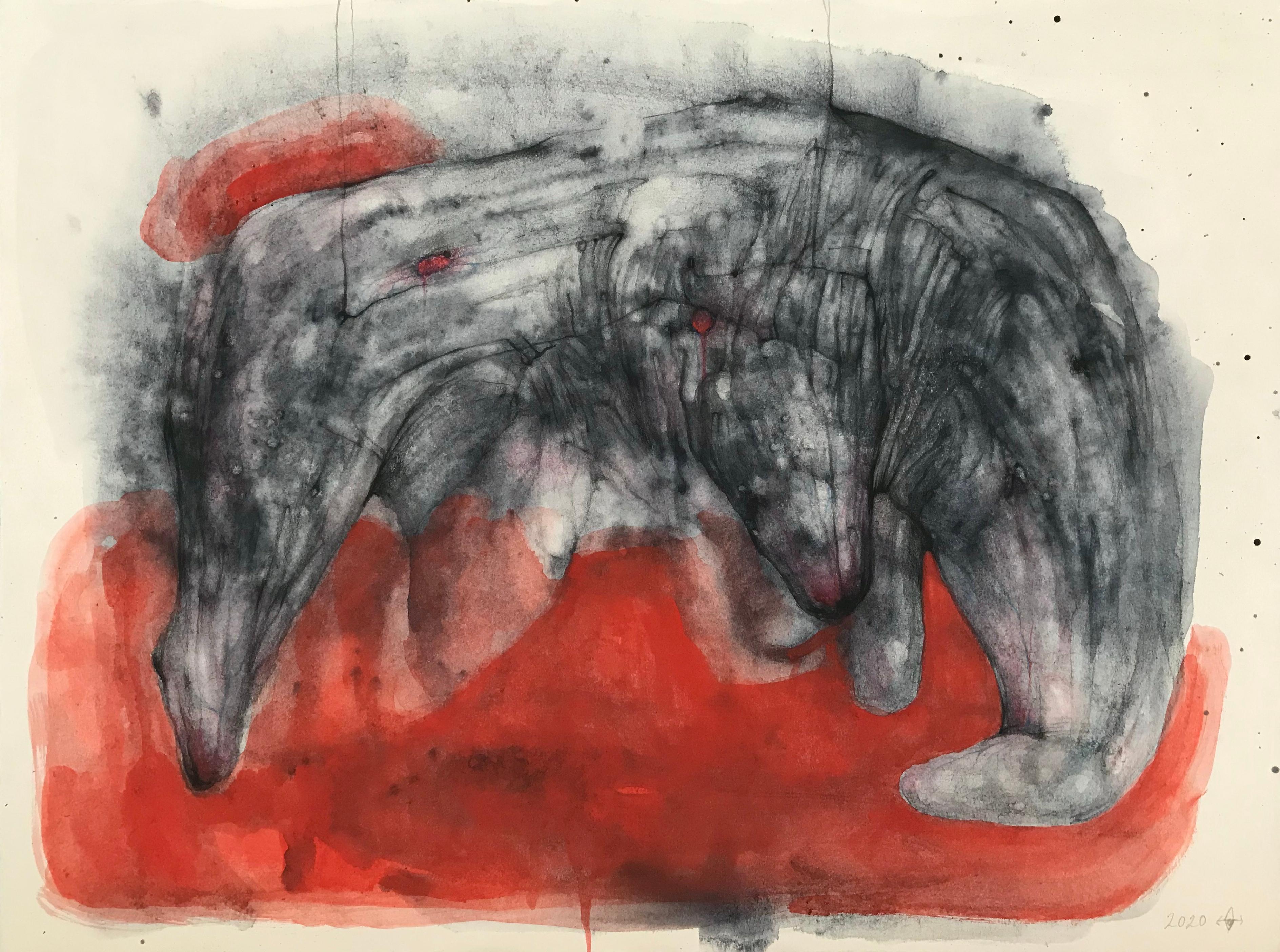 Dmitrii Drugakov Nude - Carcass - expressive line drawing 