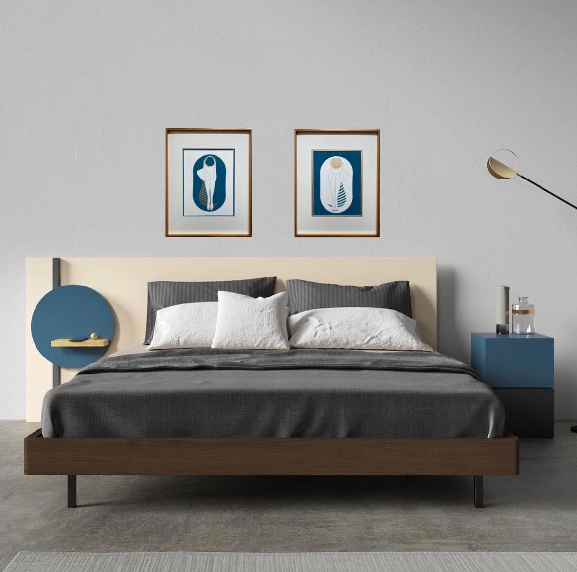 Quadri di design d'interni. Il dittico è stato realizzato con olio, penna a foglia d'oro 18 kt in colore turchese e oro su carta acquerello 300g. Le opere hanno una dimensione di 11 x 14 pollici, sono incorniciate (in oro o nero) con una faccia in