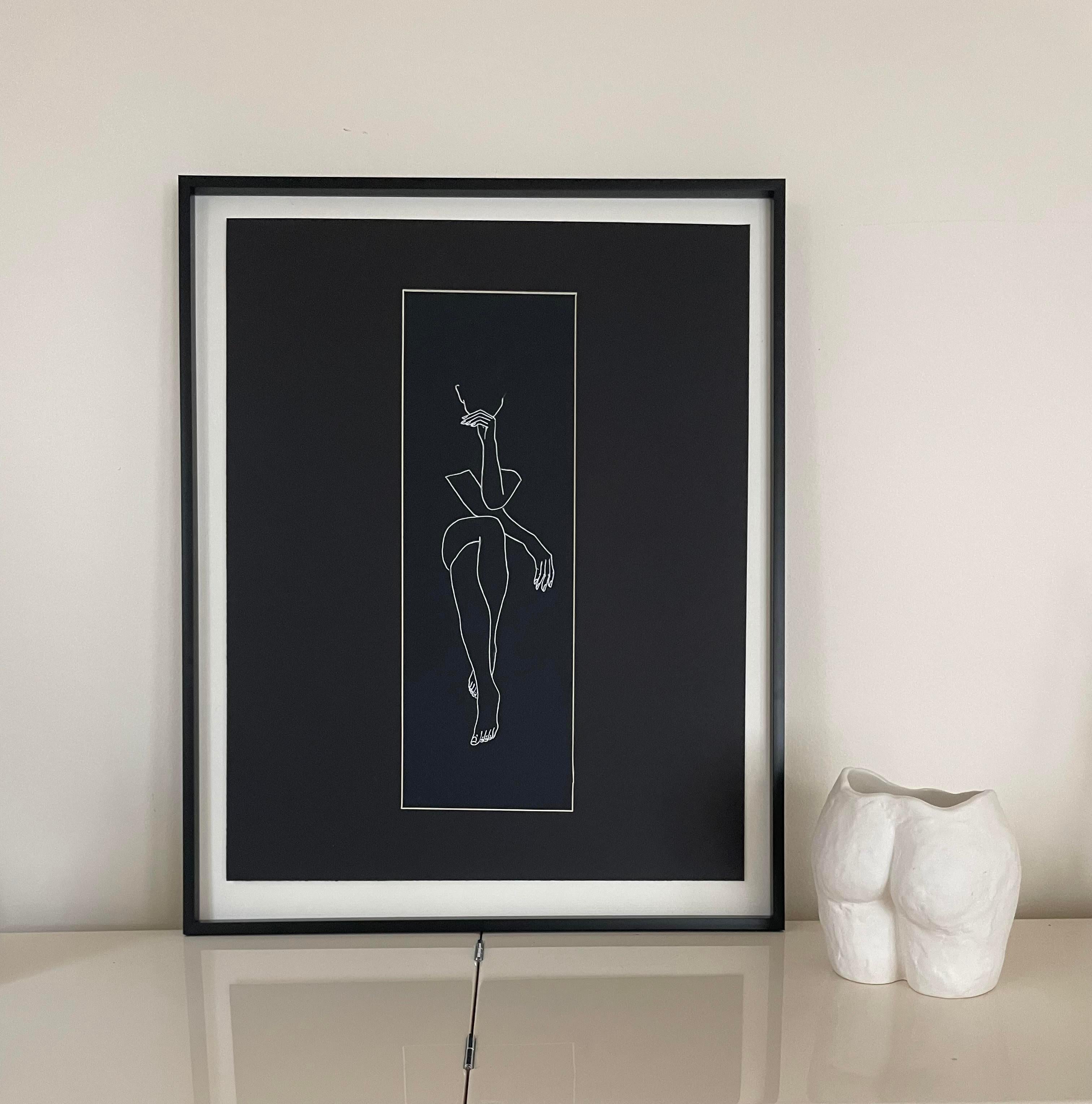 Porte ouverte - dessin au trait - Art de Mila Akopova