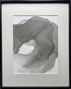 Deep II – abstraktes Gemälde in schwarzer, grauer Farbe