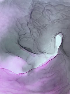 Emotion - dipinto astratto, realizzato in nero, rosa e grigio