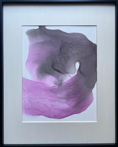 Emotion - peinture abstraite, réalisée en noir, rose, gris