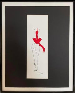 F…FF (Fuck) - Line Drawing Woman Body with red gloves