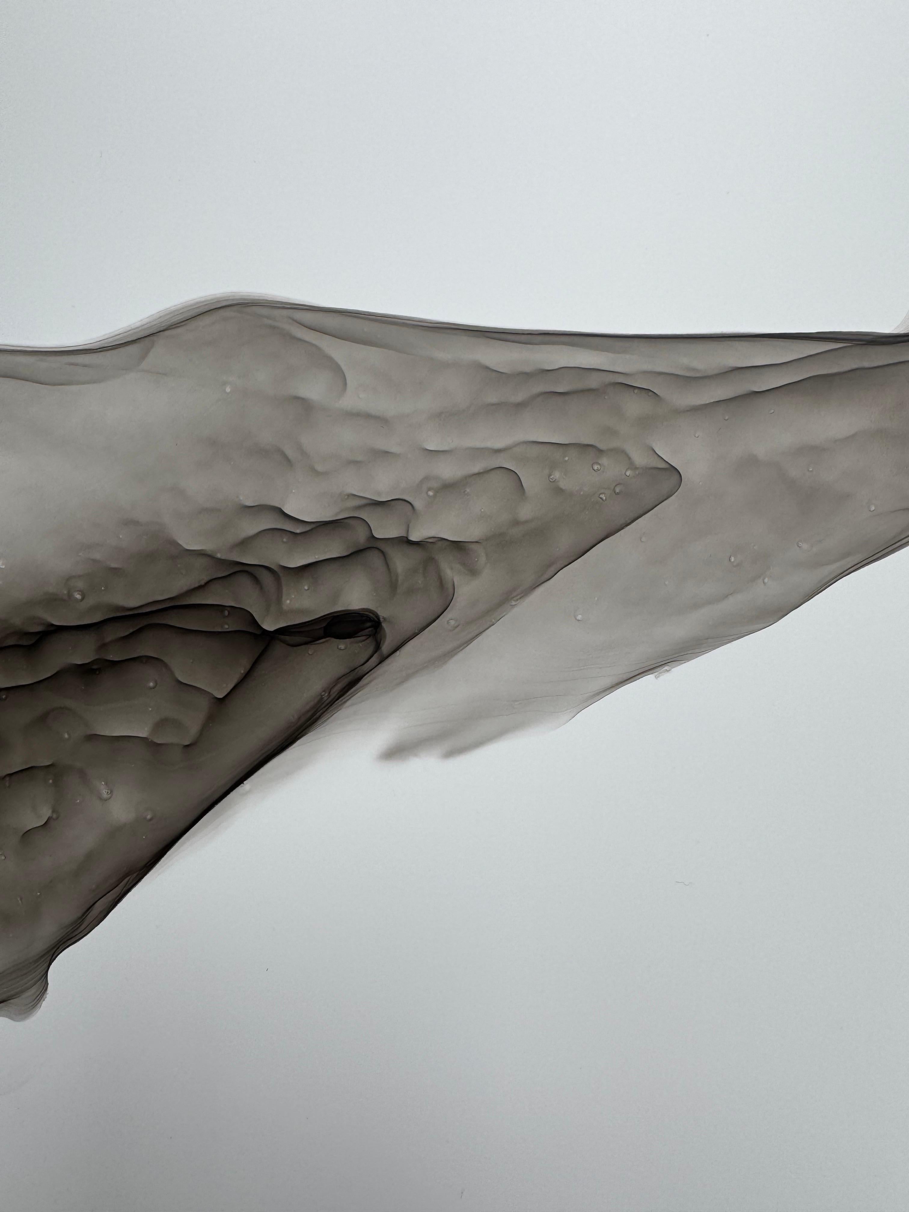 Horizonte - pintura abstracta, realizada en color negro, gris, beige, 2025 - Art Abstracto de Mila Akopova