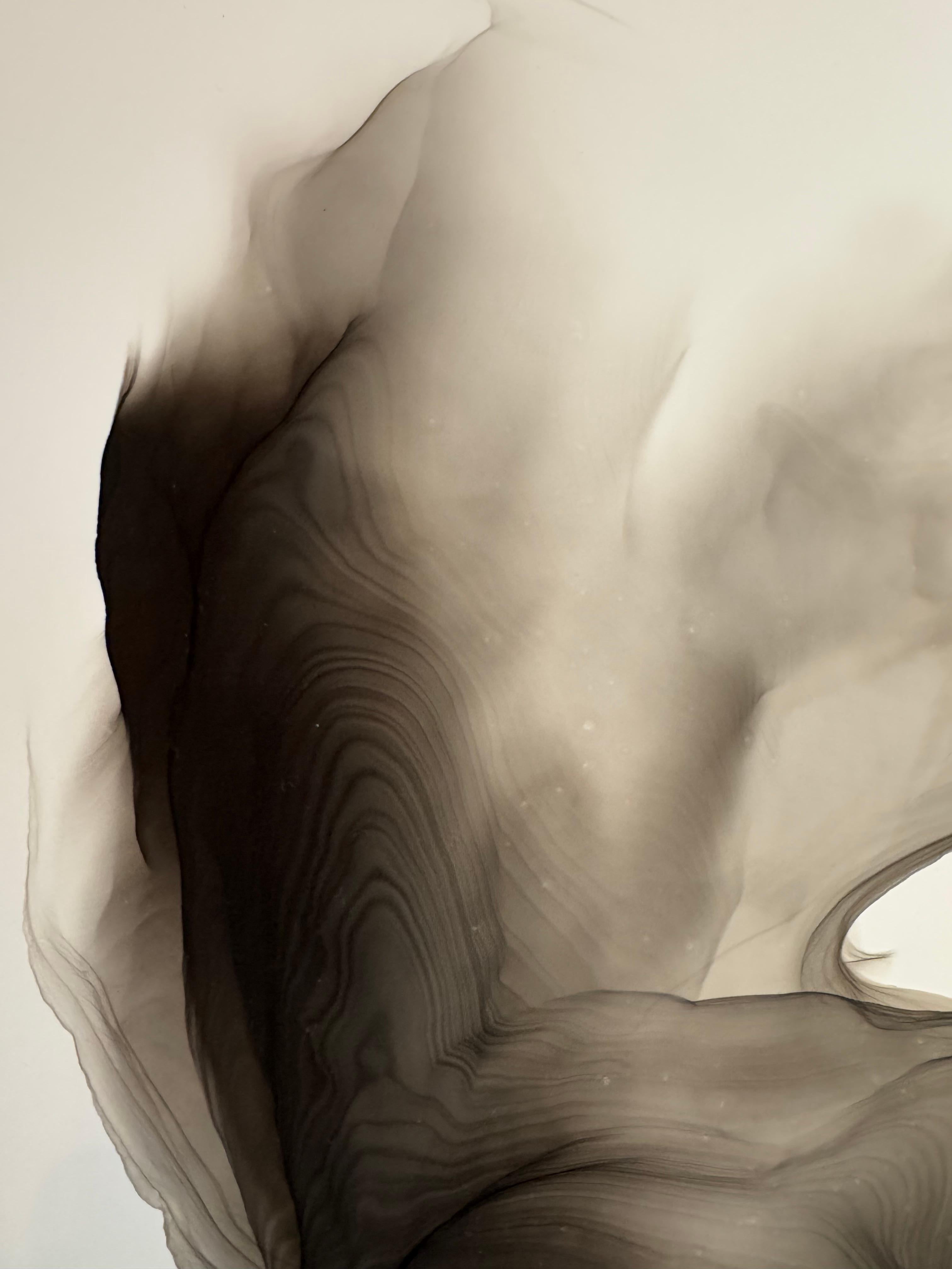 Composition éphémère Iv - peinture abstraite, réalisée en noir, gris - Painting de Mila Akopova
