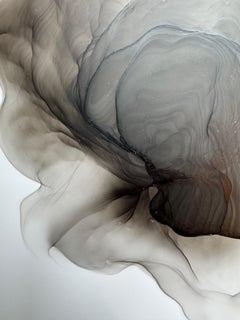 Métamorphose II - résumé  peinture, réalisée en noir, couleur grise, encre