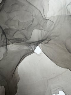 Ghost Orchid - abstract painting, made in black, grey color, 2026