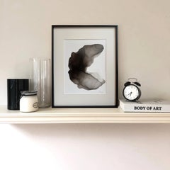 Liminality ( Cocoon) - abstract painting, made in black, grey color, 2026