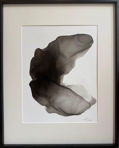 Liminality (Cocoon) – abstraktes Gemälde, in Schwarz und Grau, 2026
