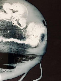 Spermatozoon - abstraction art, made in black, white, yellow