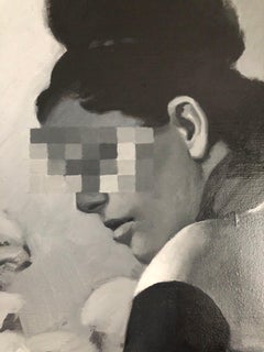 art d'intérieur, réalisé en gris, noir et blanc